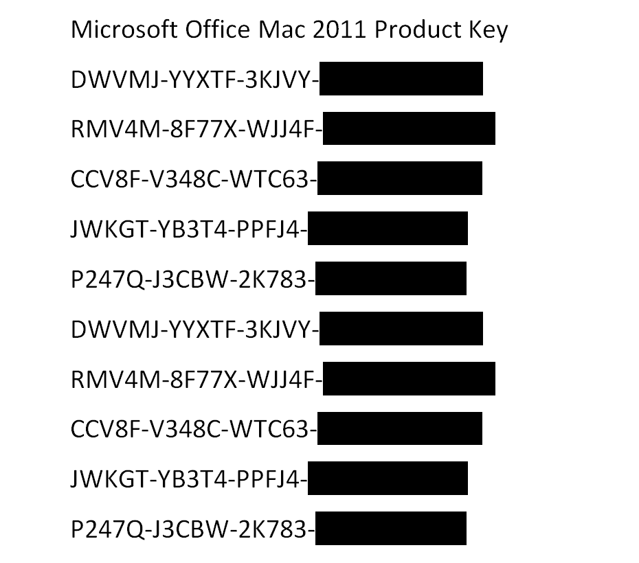 office 2011 key for mac